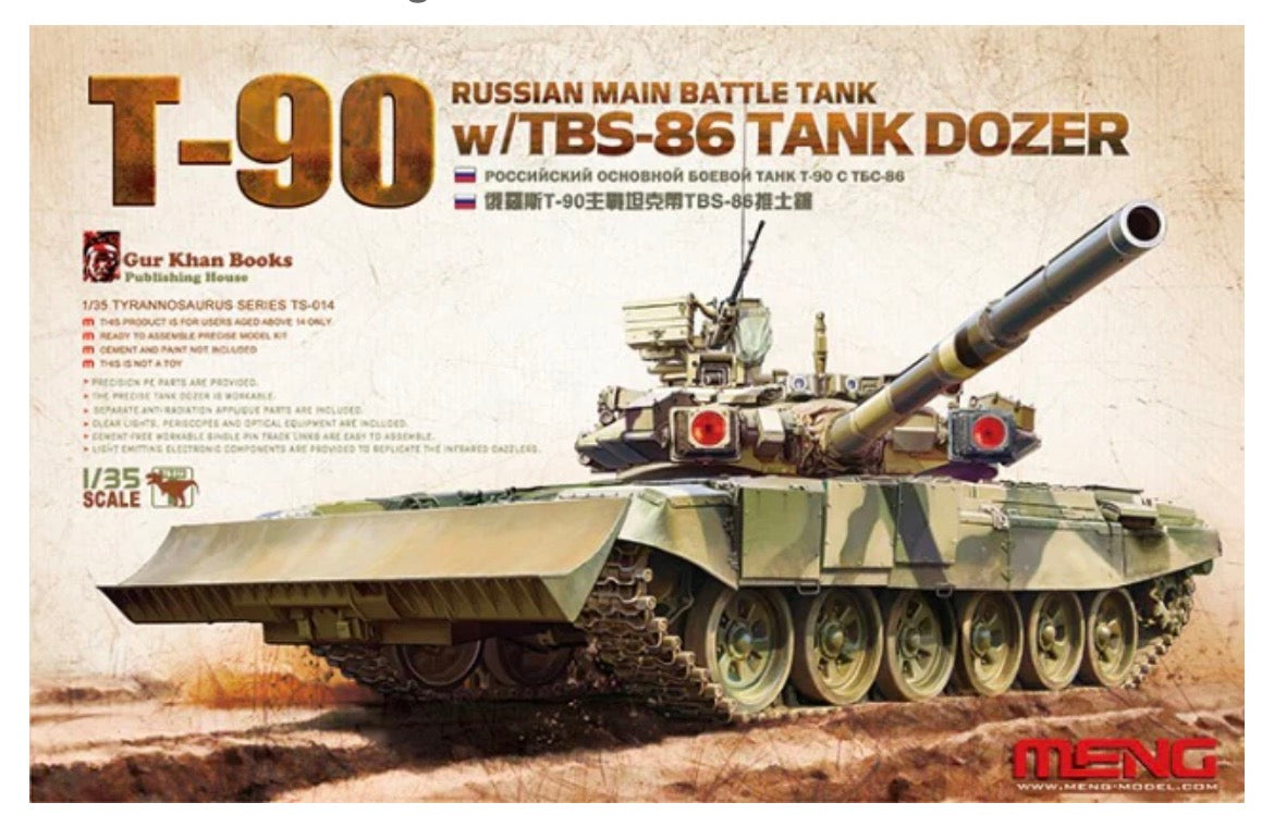 MENG Ts-014 T-90 Russian Main Battle Tank with TBS-86 Tank Dozer