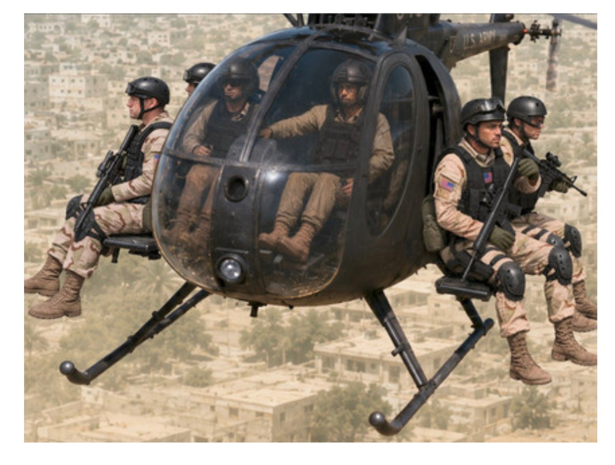 ICM 48371 Delta Force Assault Team with MH-6J Helicopter