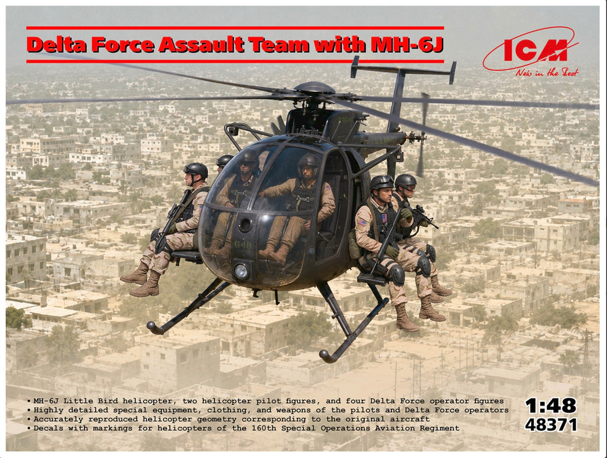 ICM 48371 Delta Force Assault Team with MH-6J Helicopter
