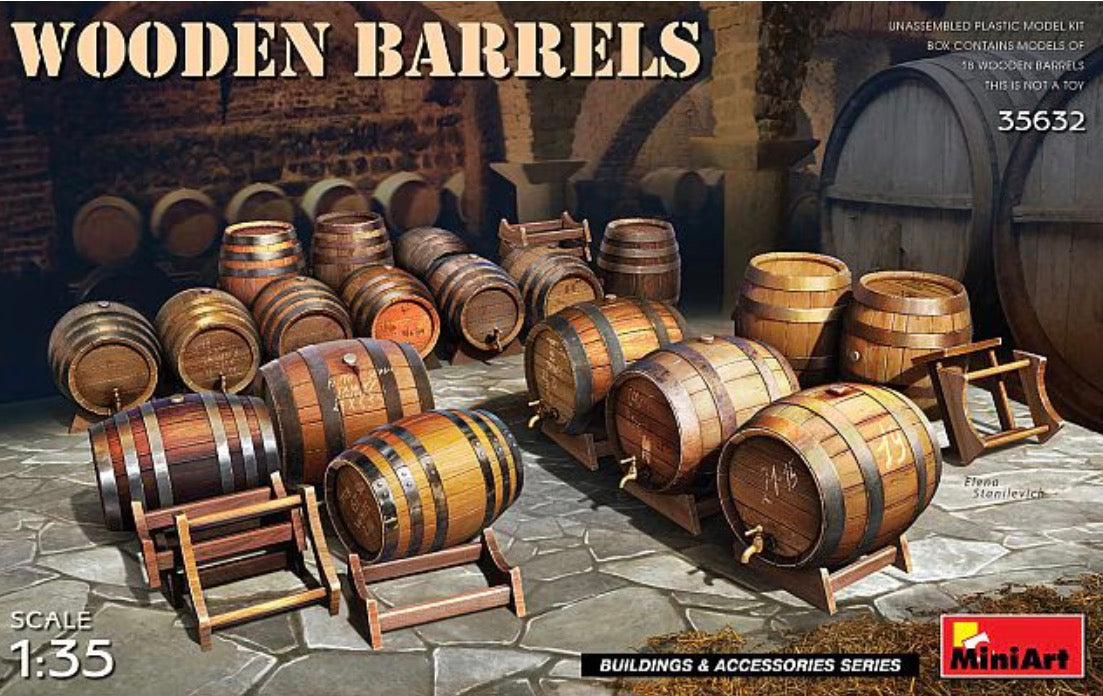 Miniart 35632 Wooden Barrels