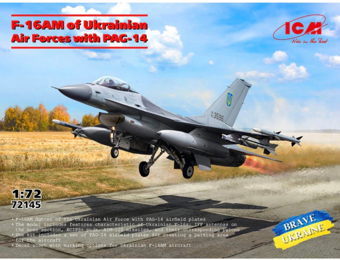 ICM 72145 F-16AM of Ukrainian Air Forces with PAG-14