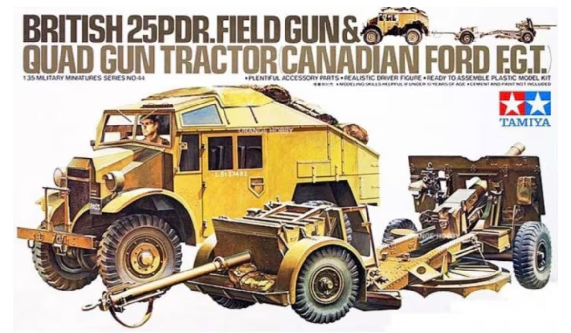 Tamiya 35044 British Quad Gun Tractor & Field Gun