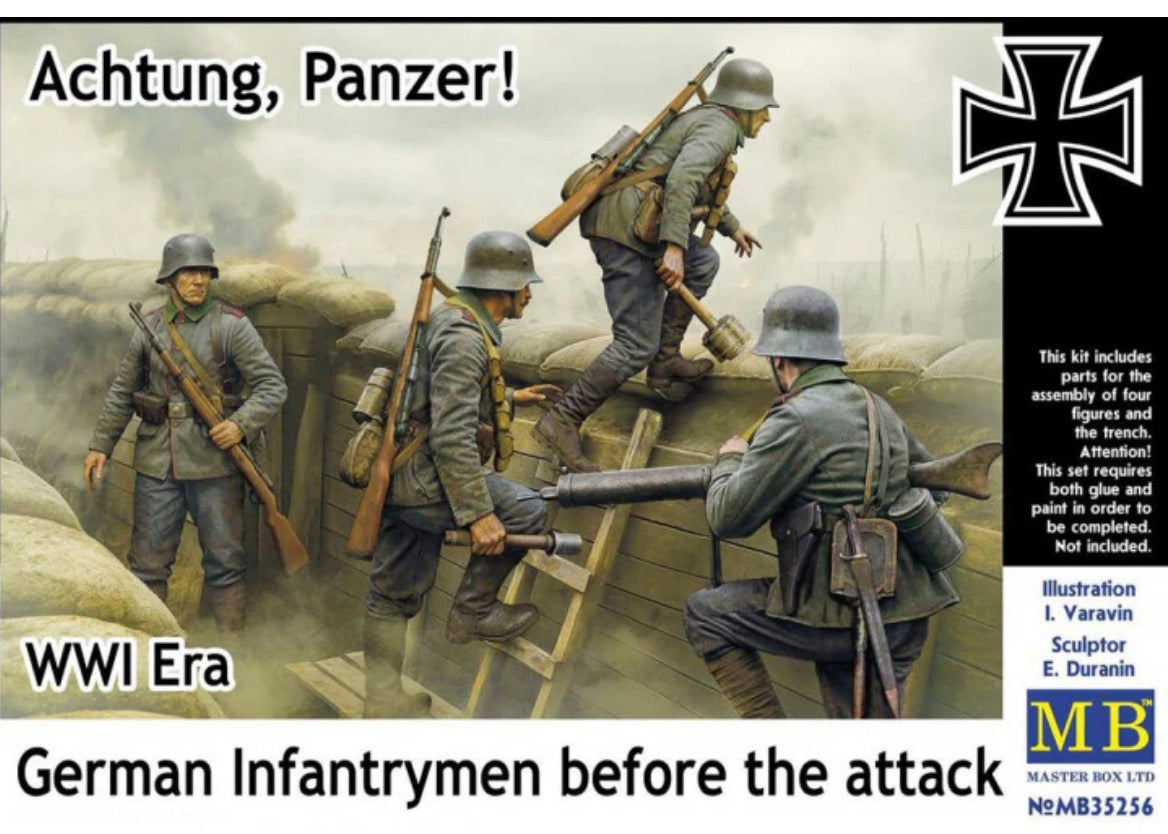 Masterbox MB35256 Achtung, Panzer! German Infantrymen Before the Attack WWI Era