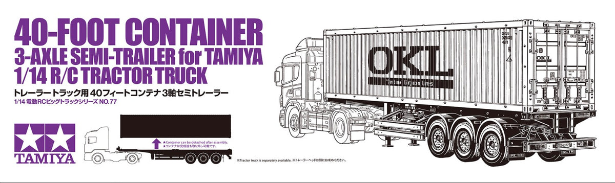 Tamiya 56377 RC 40ft Container 3A Semi-Trailer