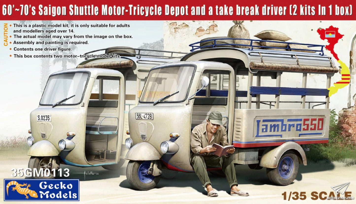 Gecko 35GM0113 60’s-70’s Saigon Shuttle Motor Tricycle