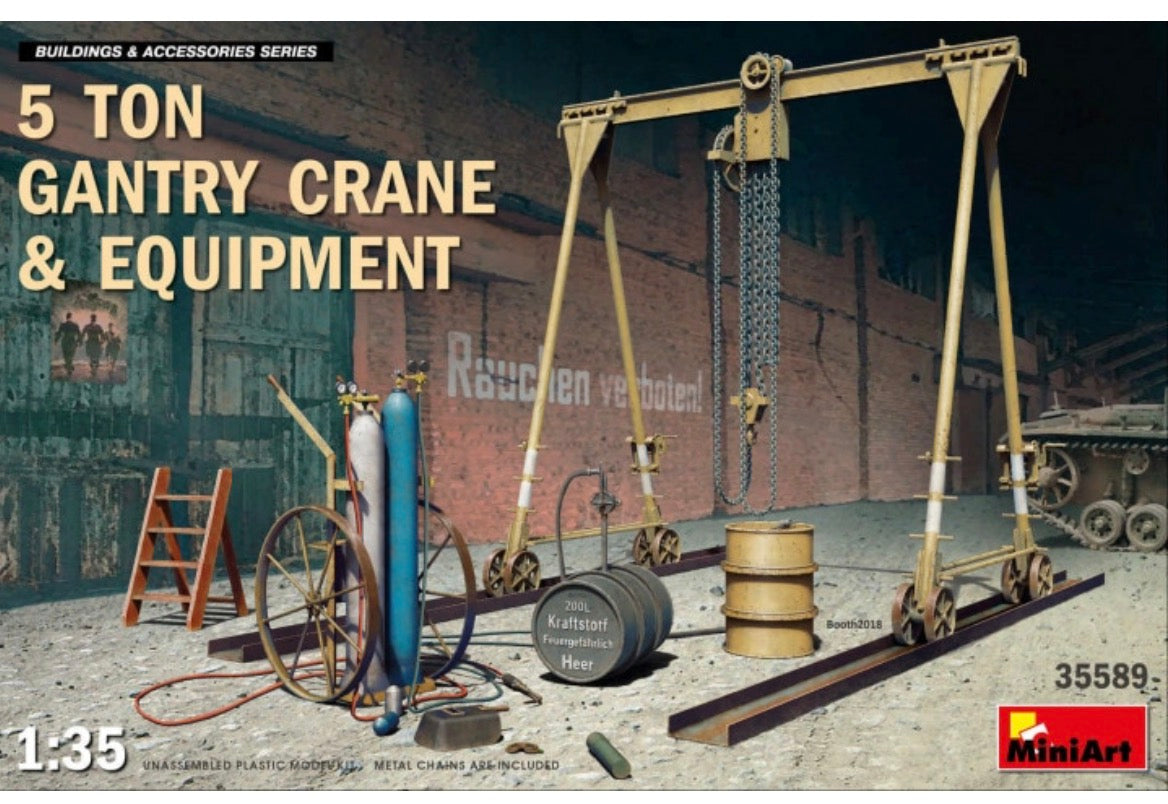 Miniart 35589 5 Ton Gantry Crane and Equipment
