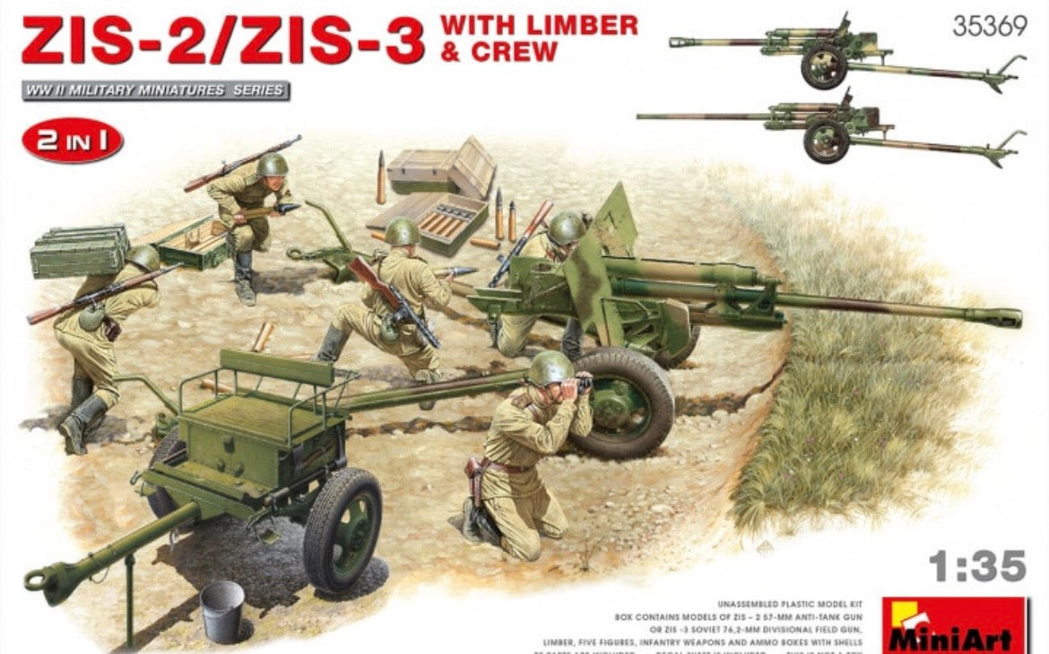Miniart 35369 ZIS-2/ZIS-3 with Limber and Crew