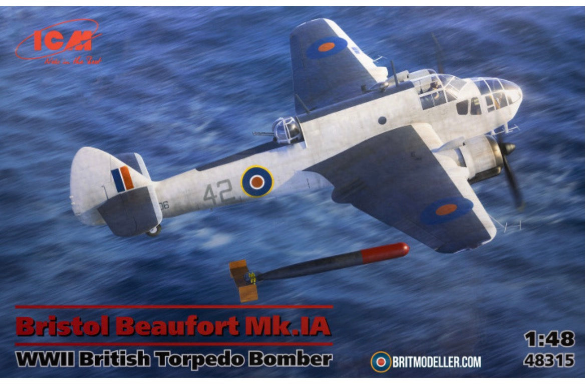 ICM 48315 Bristol Beaufort Mk.1A WWII British Torpedo Bomber