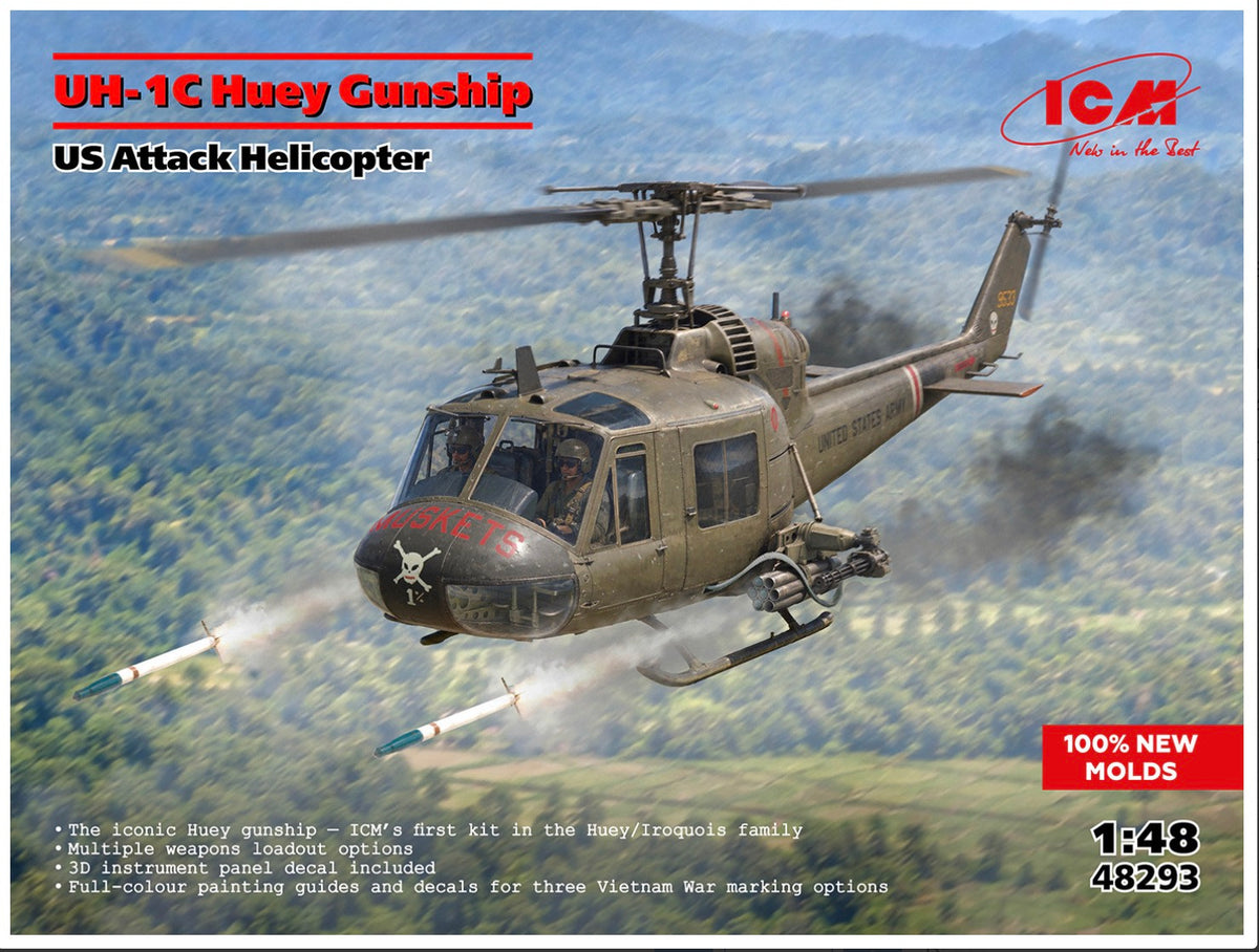 ICM 48293 UH-1C Huey Gunship U.S. Attack Helicopter