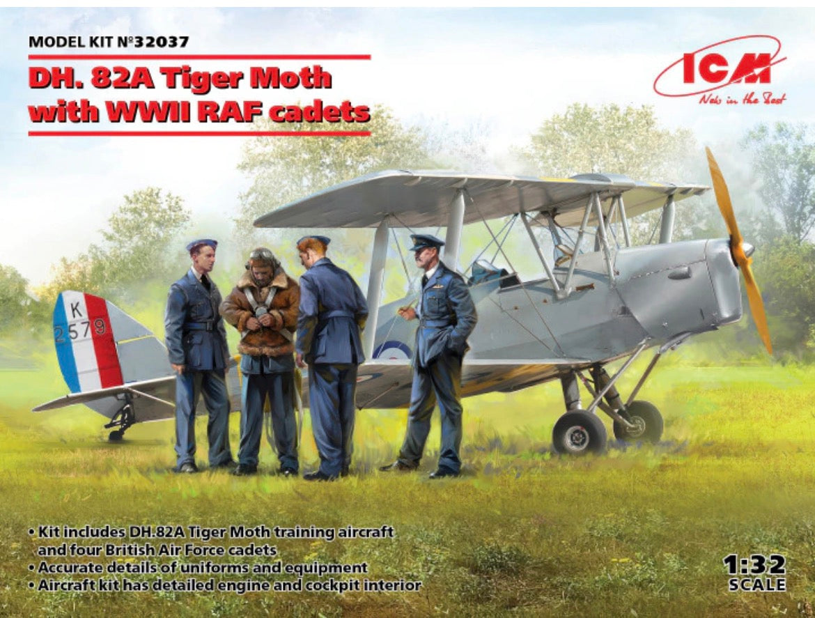 ICM 32037 DH. 82a Tiger Moth with WWII RAF cadets