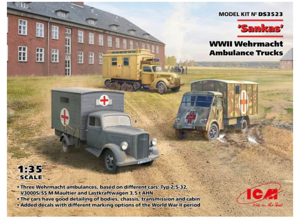ICM DS3523 “Sankas” - WWII Wehrmacht Ambulance Trucks