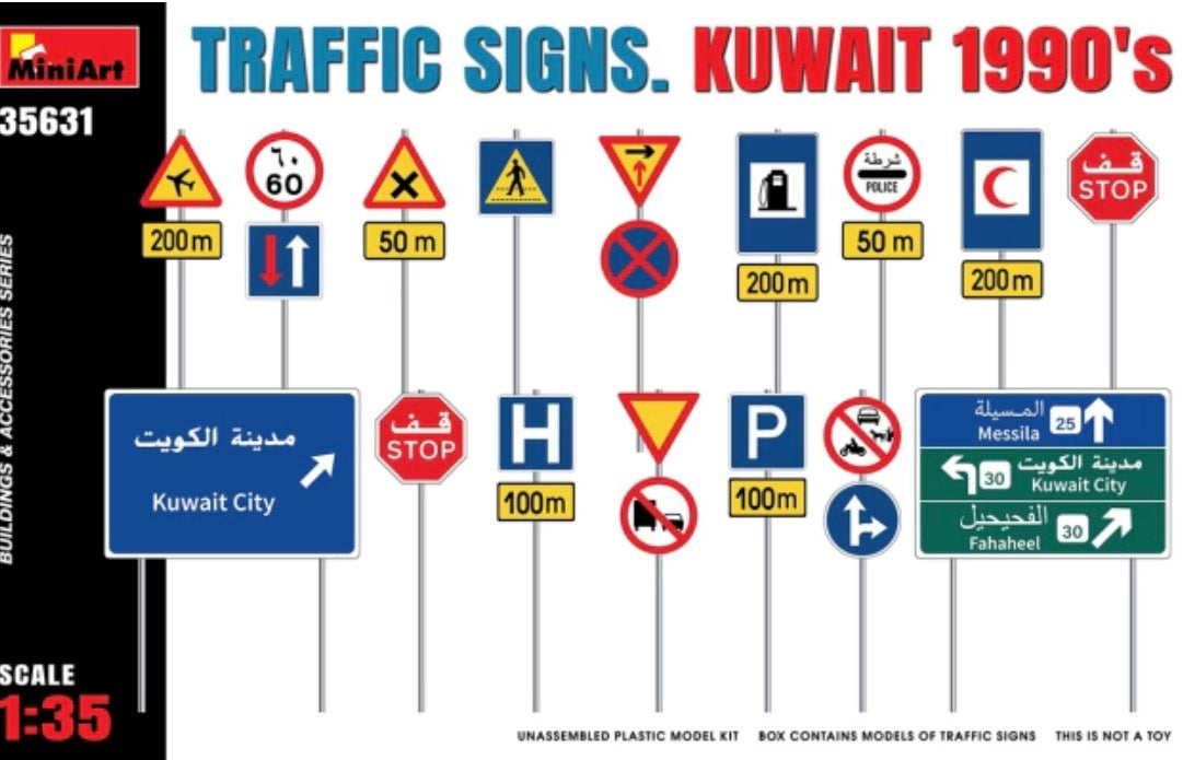Miniart 35361 Traffic Signs - Kuwait 1990’s