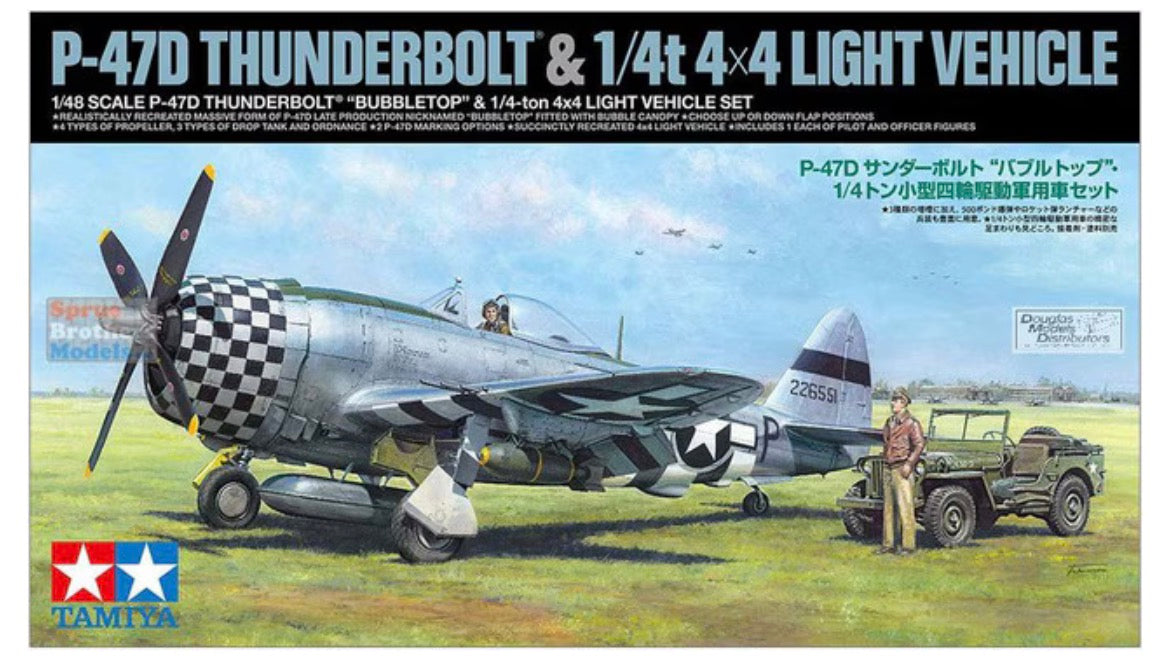 Tamiya 25214 P-47D Thunderbolt & 1/4t 4x4 Light Vehicle