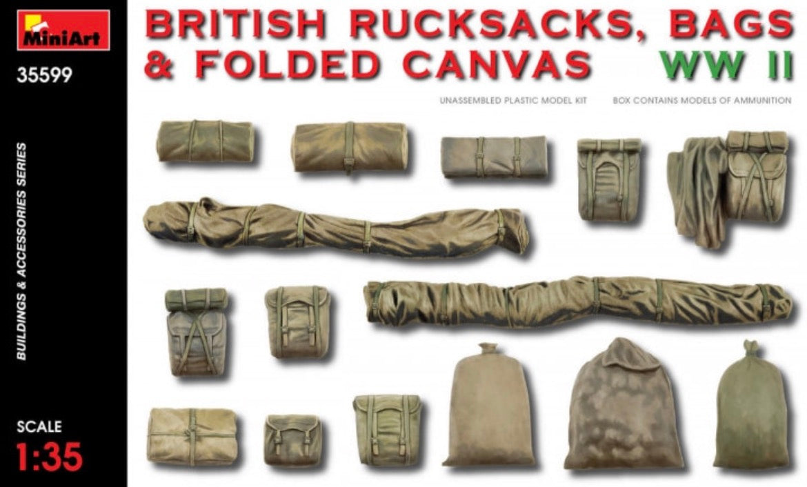 Miniart 35599 British Rucksacks, Bags & Folded Canvas - WWII