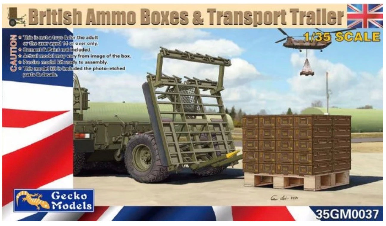 Gecko 35GM0037 British Ammo Boxes & Transport Trailer