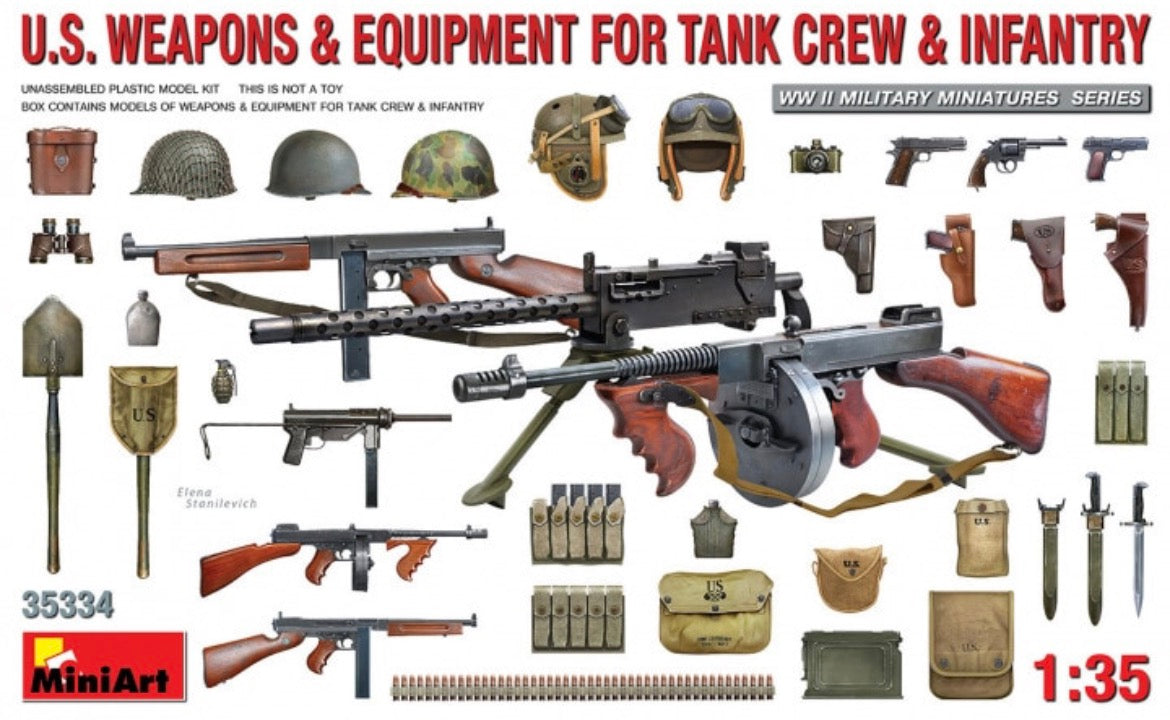 Miniart 35334 US Weapons & Equipment for Tank Crew & Infantry