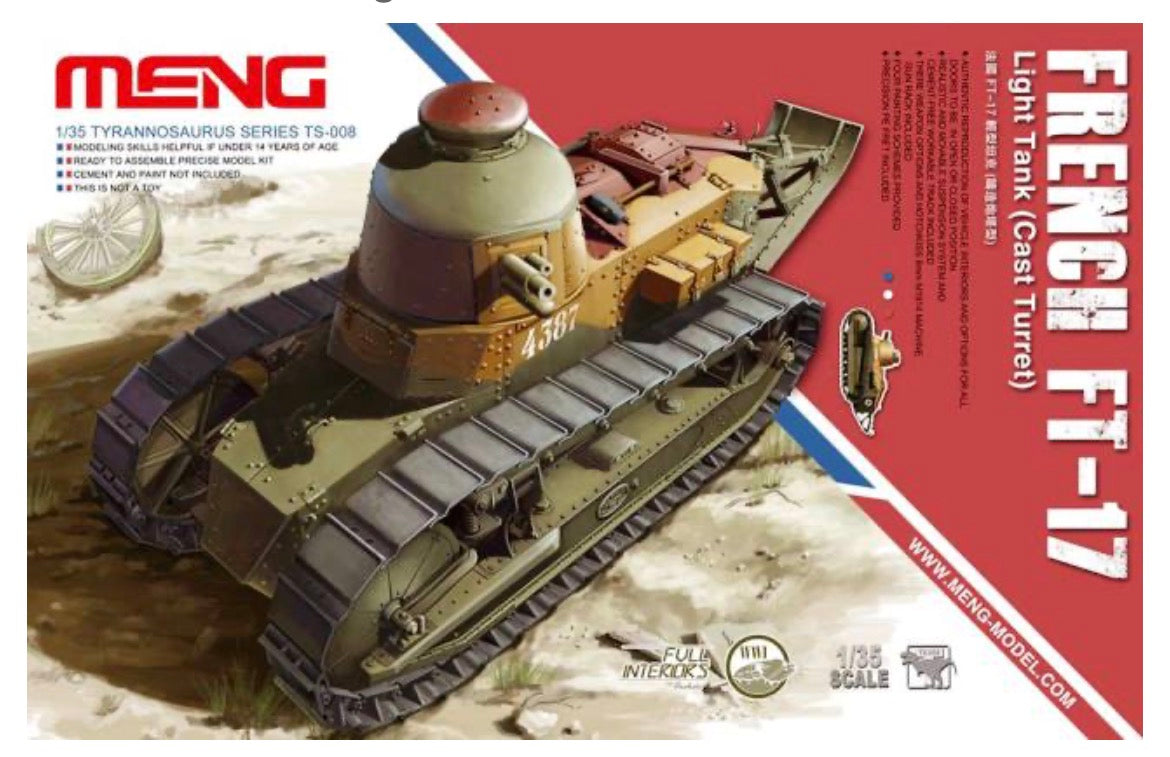 MENG Ts-008 French FT-17 Light Tank (Cast Turret)
