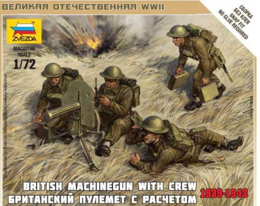 Zvezda 6167 British Machine-Gun Vickers with Crew 1939-1943