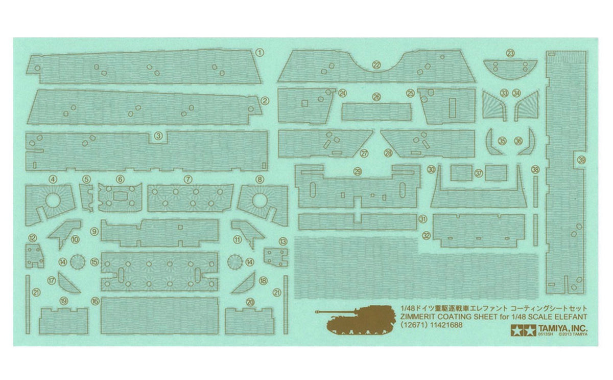 Tamiya 12671 1/48 Elefant Zimmerit Coating Sheet
