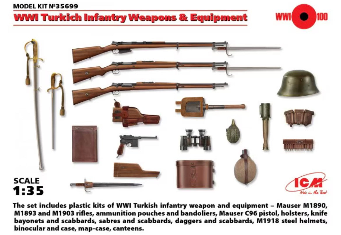 ICM 35699 WWI Turkish Infantry Weapons & Equipment