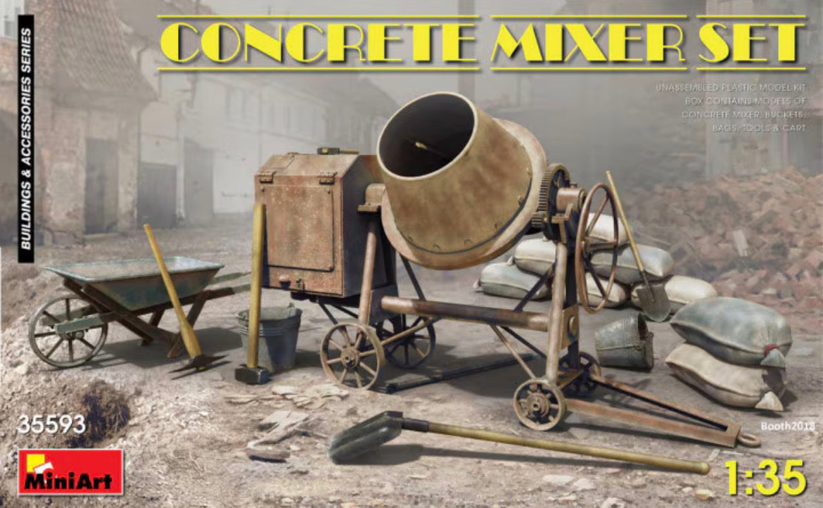 Miniart 35593 Concrete Mixer Set