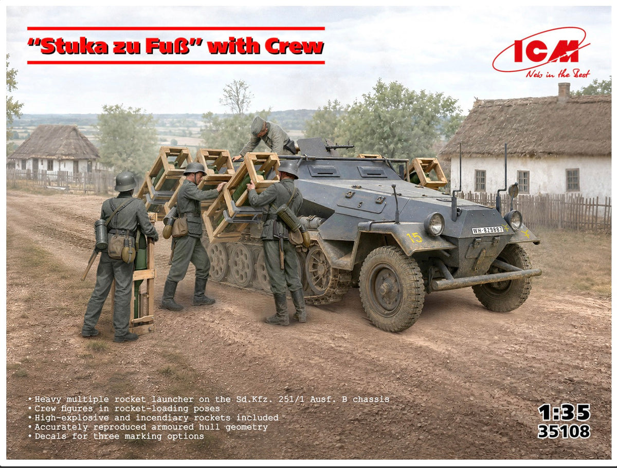 ICM 35108 Sd.Kfz. 251/1 Stuka zu Fuß with 3 Crew Figures