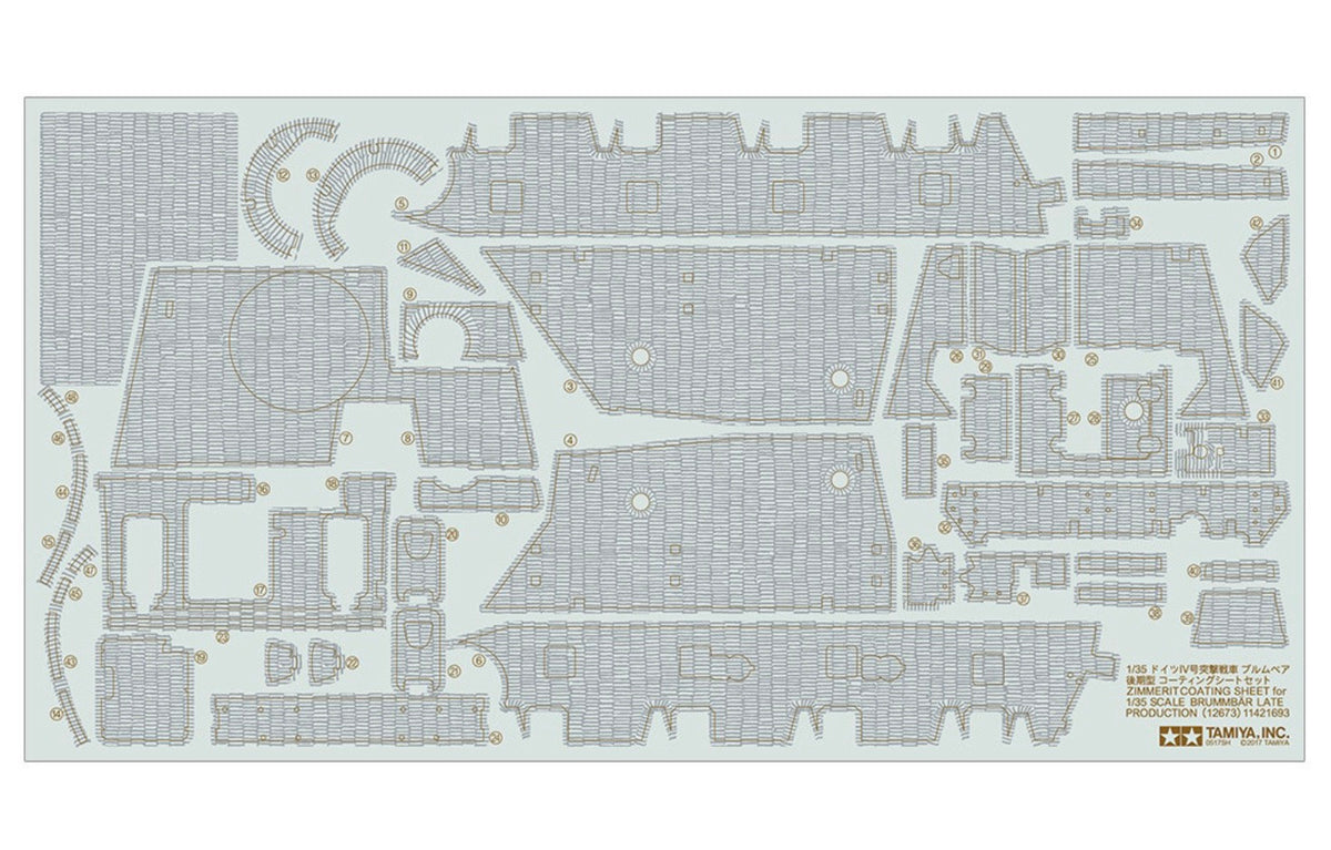 Tamiya 12673 1/35 Brummbär Late Zimmerit Coating Sheet