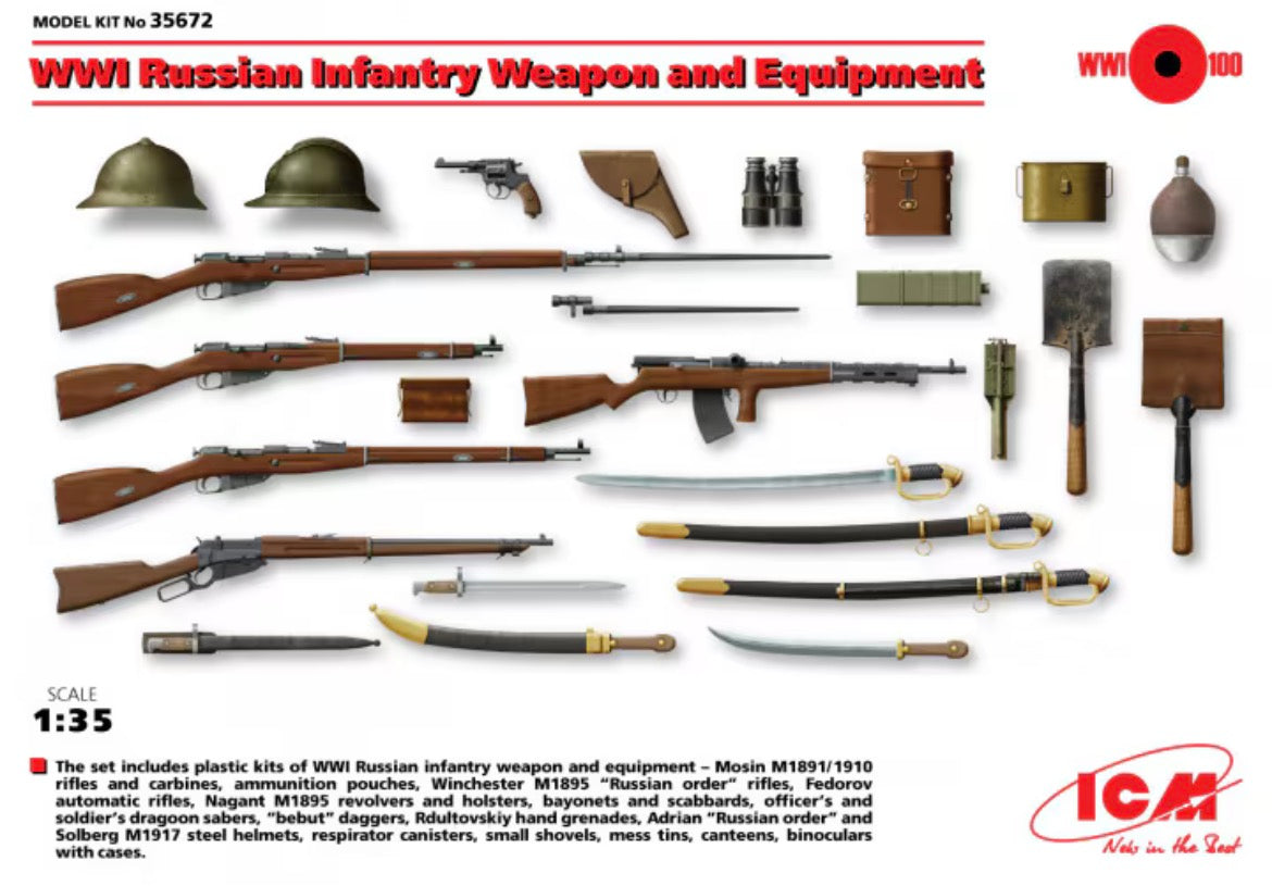 ICM 35672 WWI Russian Infantry Weapons & Equipment