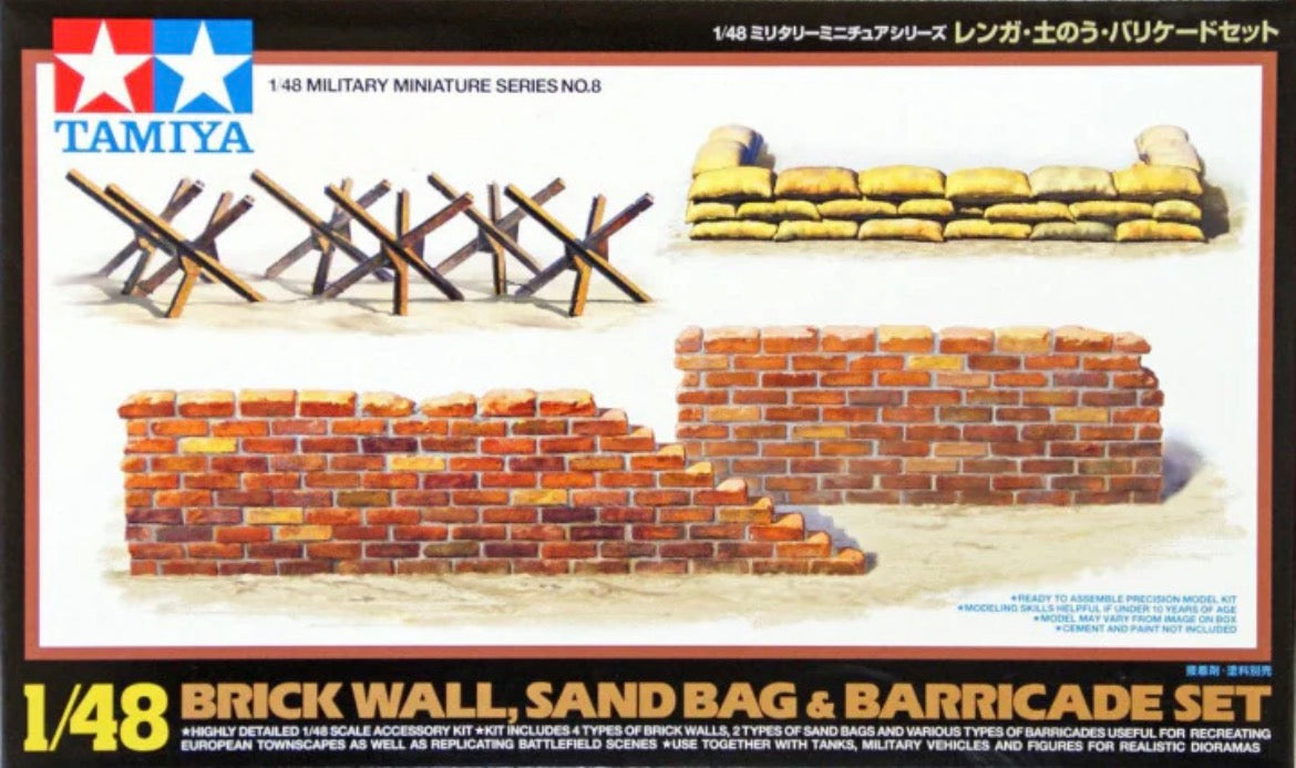 Tamiya 32508 Brick Wall, Sand Bag & Barricade Set