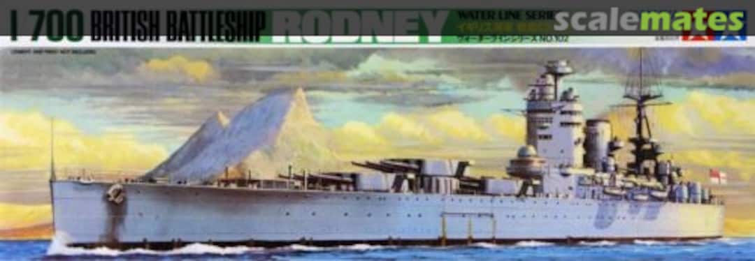 Tamiya 77502 Water Line Battle Ship Rodney