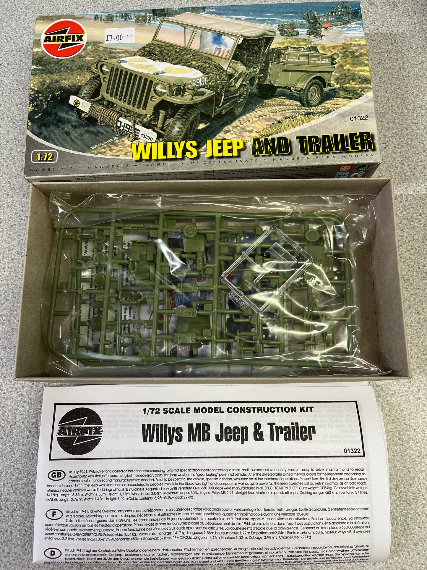 *Pre-Owned* Airfix 01322 Willys Jeep & Trailer