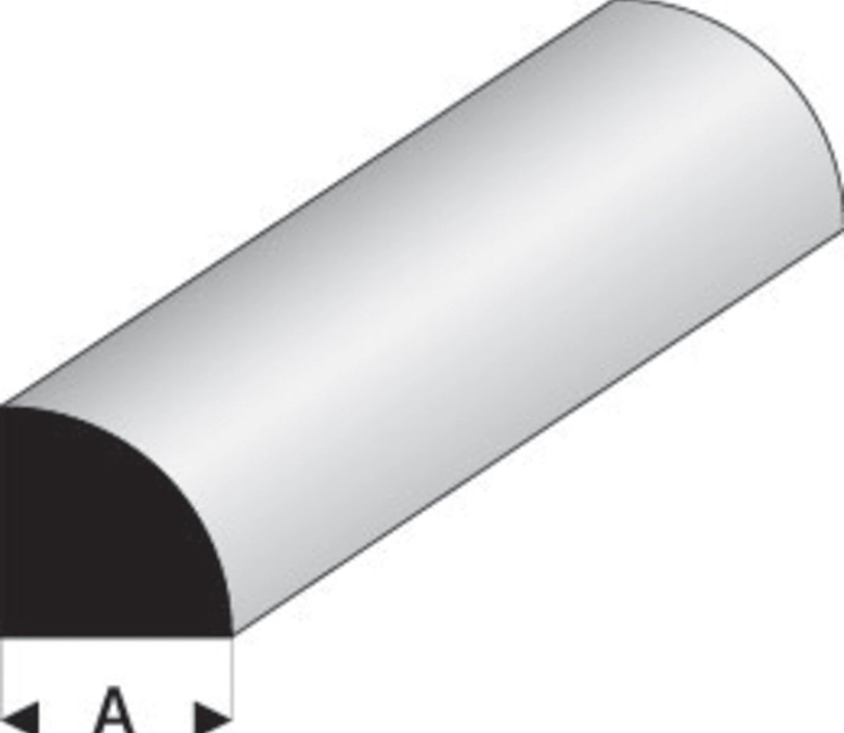 Maquett 402-60/3 Super Styrene Quarter Round Rod 6.00mm / 0.236" X 330mm / 13"