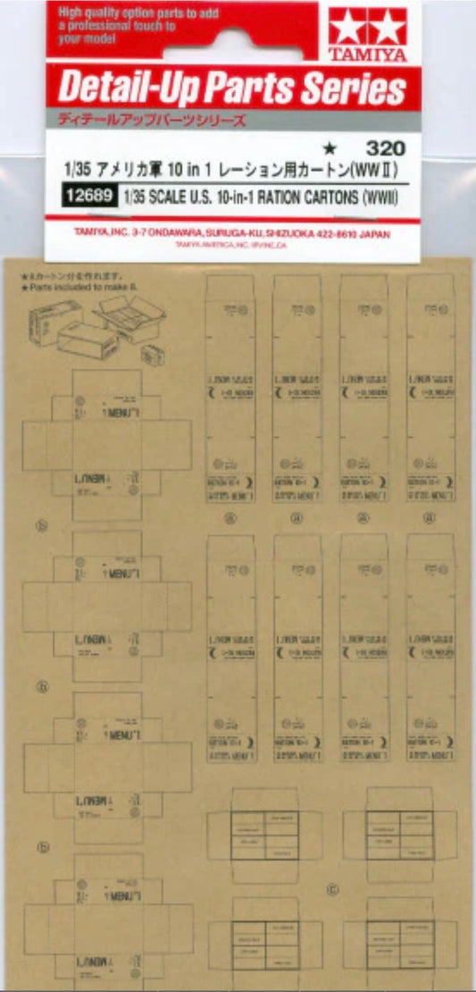 Tamiya 12689 US 1-in-10 Ration Cartons (WWII)