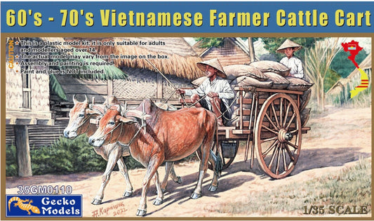 Gecko 35GM0110 60’s-70’s Vietnamese Farmer Cattle Cart
