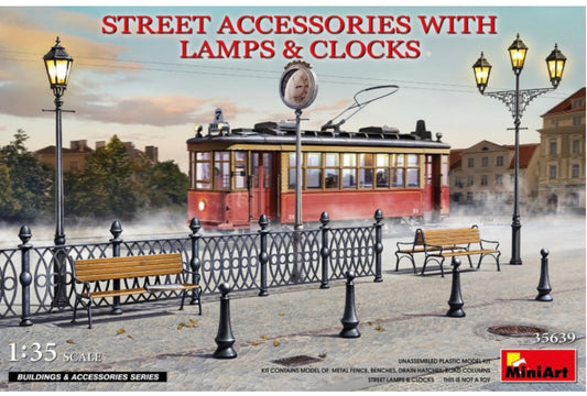 Miniart 35639 Street Accessories with Lamps and Clocks