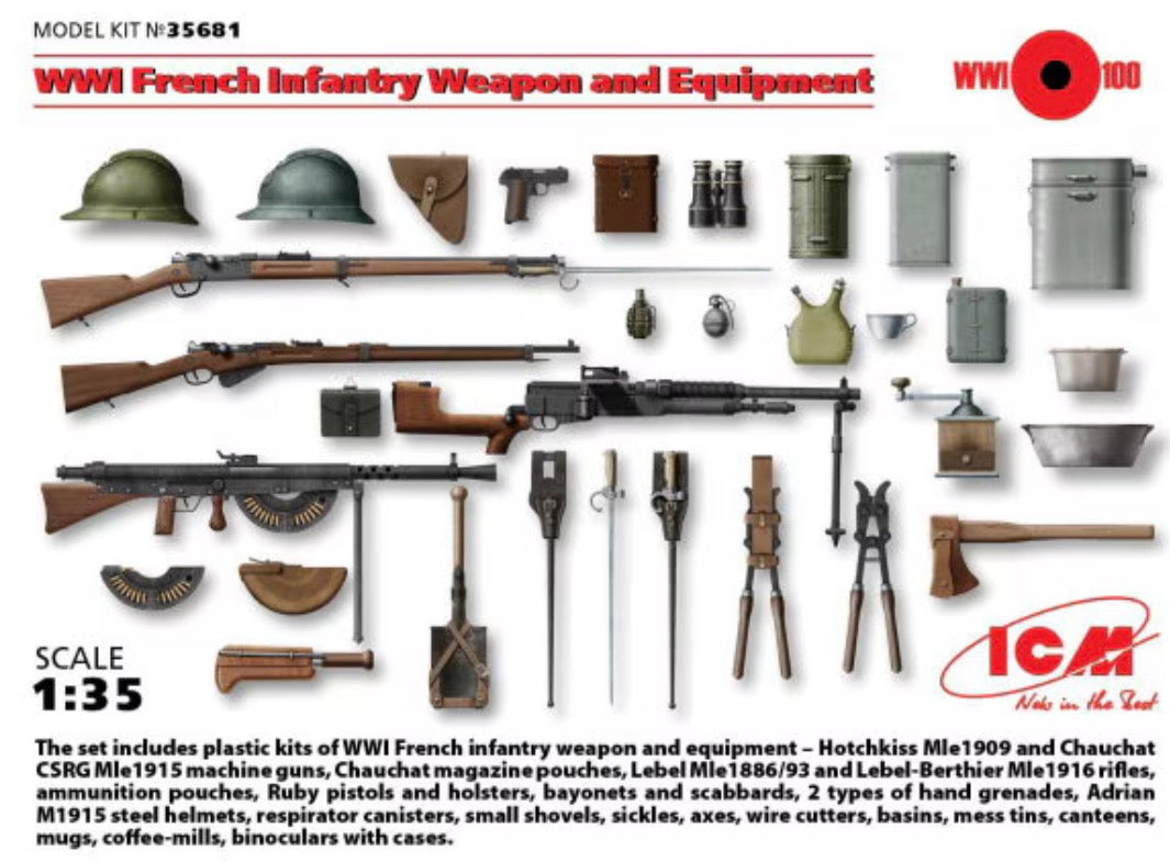 ICM 35681 WWI French Infantry Weapons & Equipment