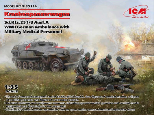ICM 35114 Sd.Kfz.25 1/8 Ausf.A with military medical personnel
