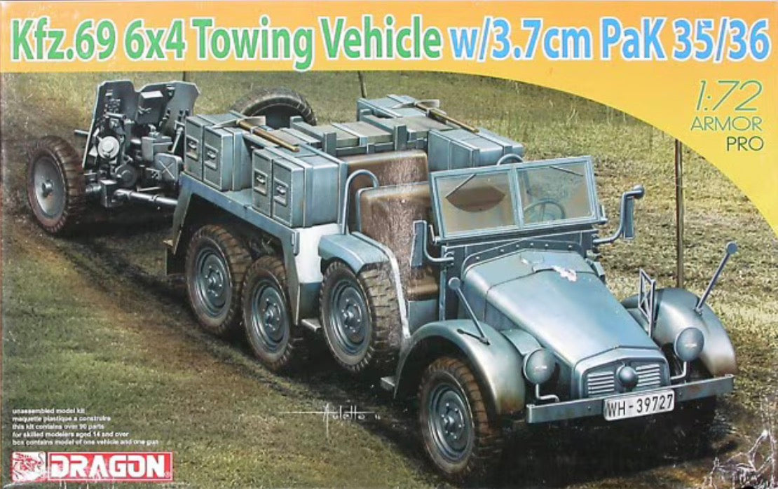 Dragon 7419 Kfz.69 6x4 Towing Vehicle with 3.7cm Pak 35/36