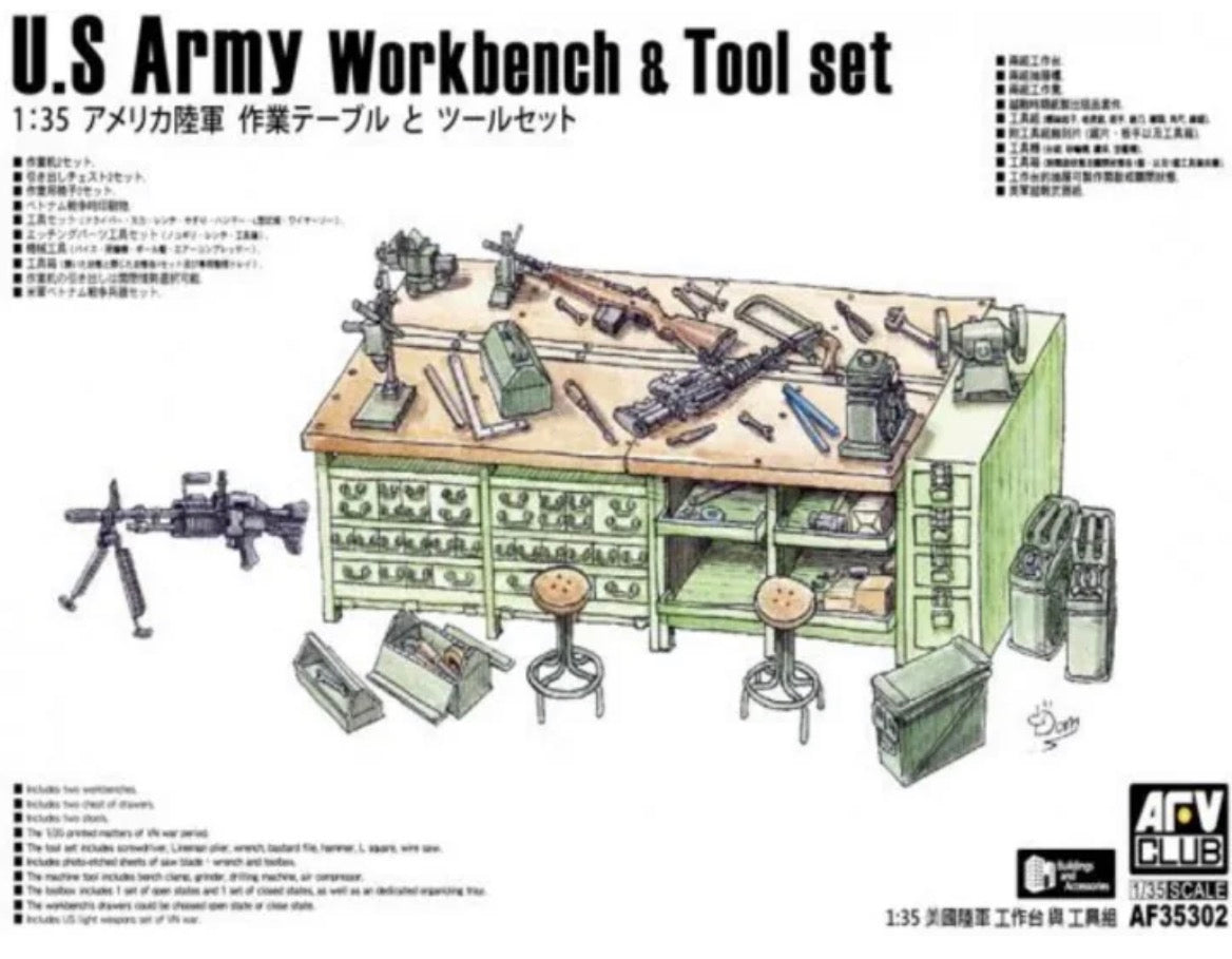 AFV Club AF35302 U.S. Army Workbench and Tool Set