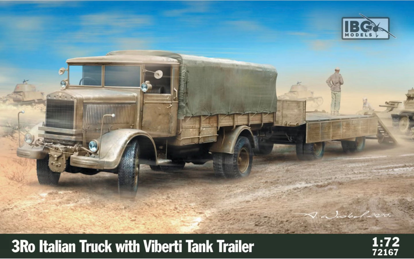 IBG Models 72167 3Ro Italian Truck with Viberti Tank Trailer