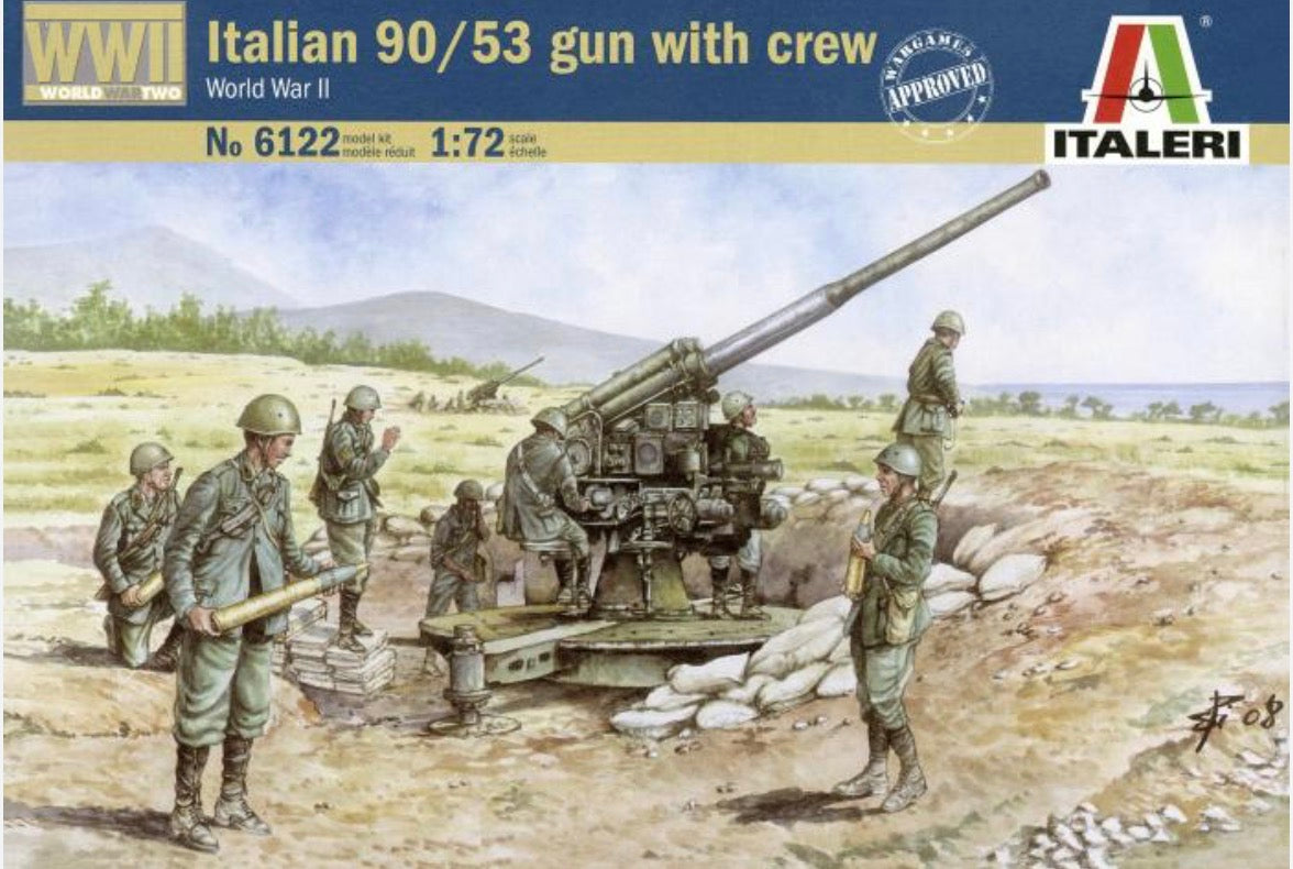 Italeri No.6122 Italian 90/53 Gun with crew