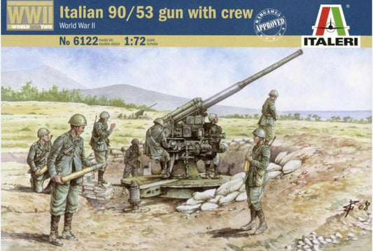 Italeri No.6122 Italian 90/53 Gun with crew