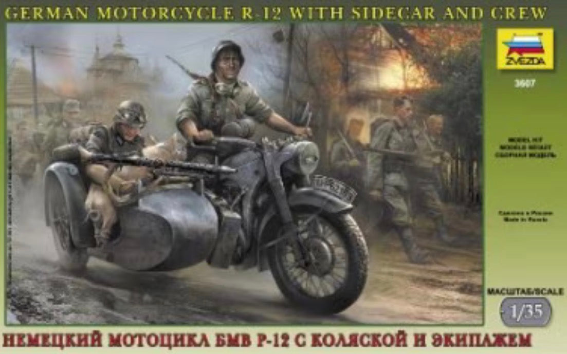Zvezda 3607 German Motorcycle with Sidecar & Crew