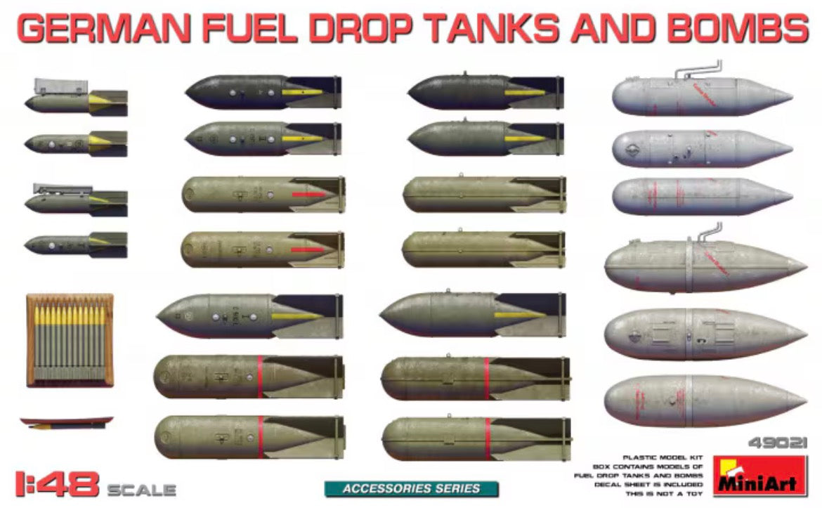 Miniart 49021 German Fuel Drop Tanks and Bombs