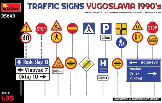 Miniart 35643 Traffic Signs - Yugoslavia 1990’s