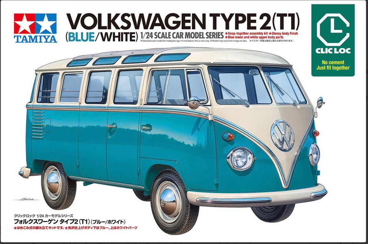 Tamiya 28101 Volkswagen Type 2 (T1) Blue & White (Clic Loc)