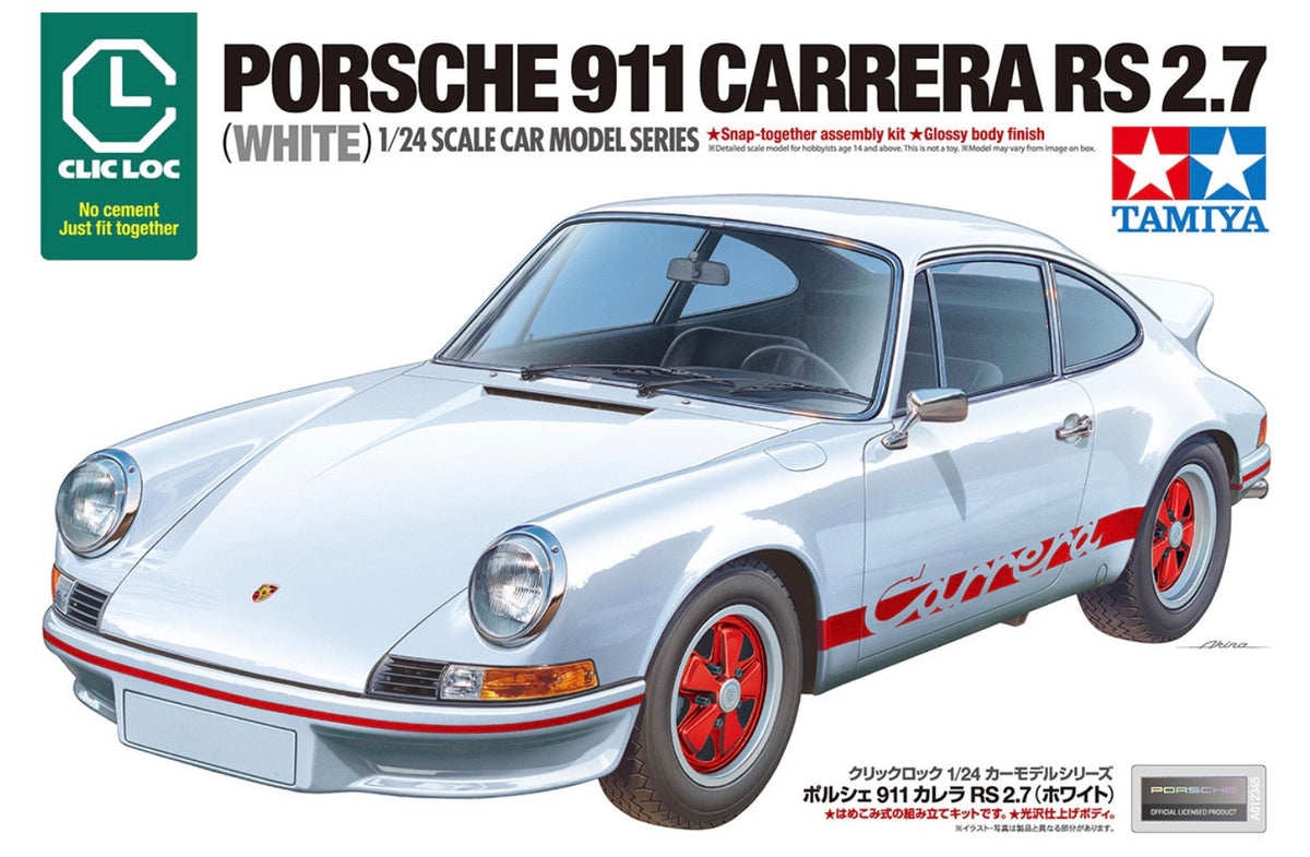 Tamiya 28103 1/24 Porsche 911 Carrera RS 2.7 White (Clic Loc)(Pre-Order)