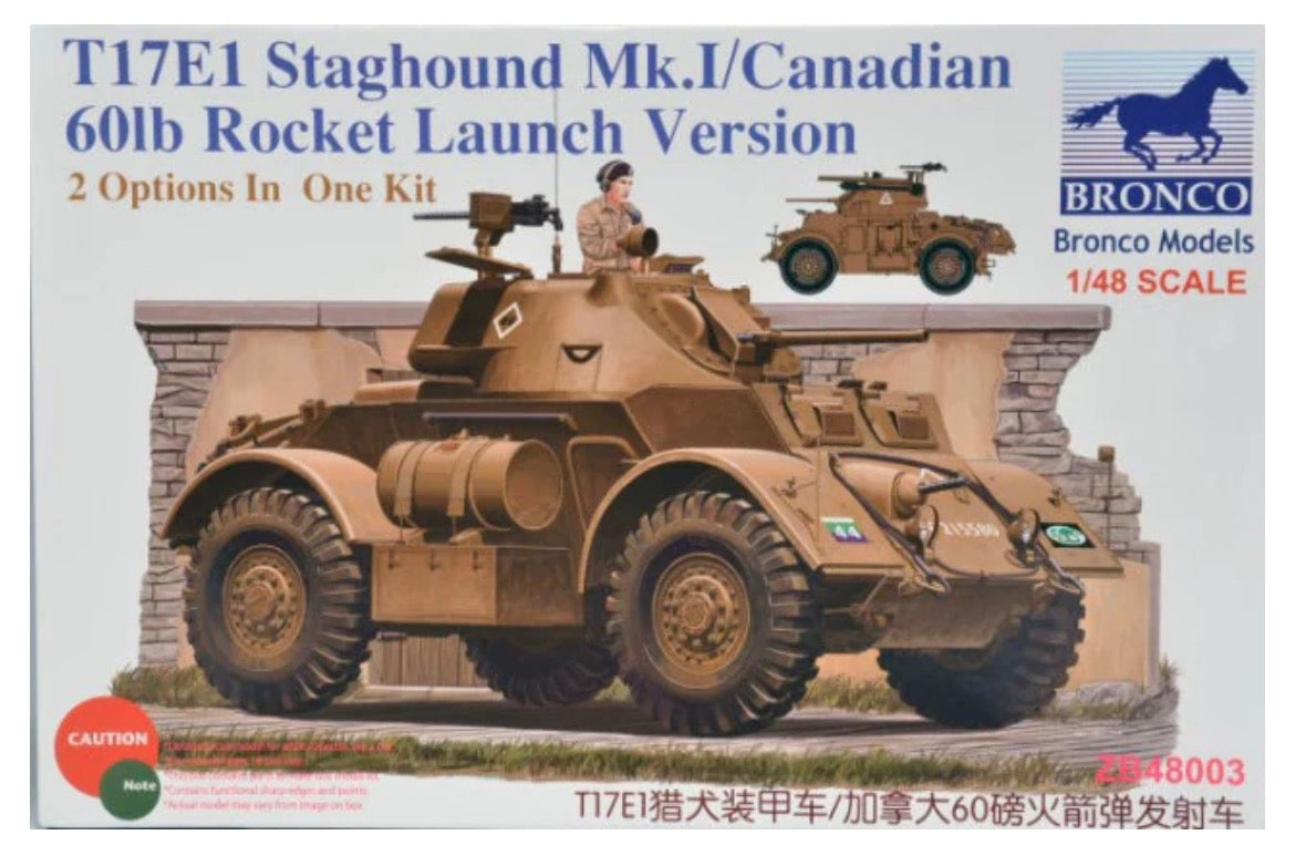 Bronco ZB48003 T17E1 Staghound Mk.1/Canadian 60lb Rocket Launch Version