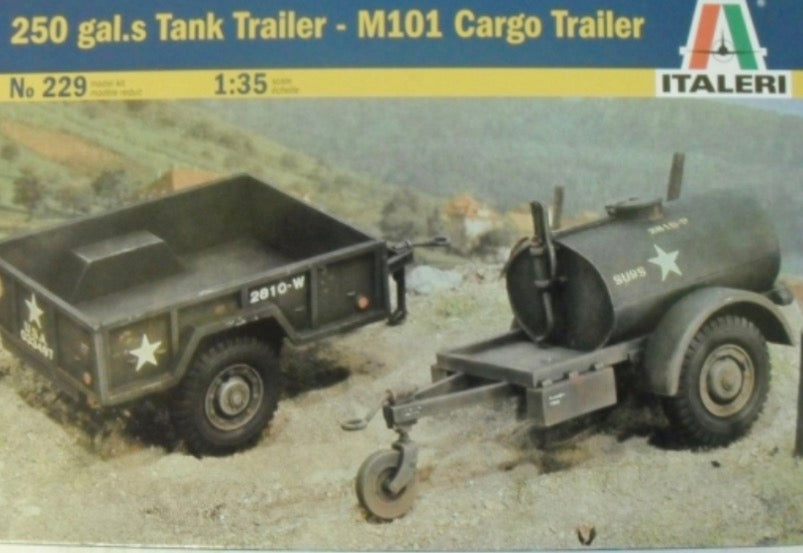 Italeri No.229 250gal Tank Trailer & M101 Cargo Trailer
