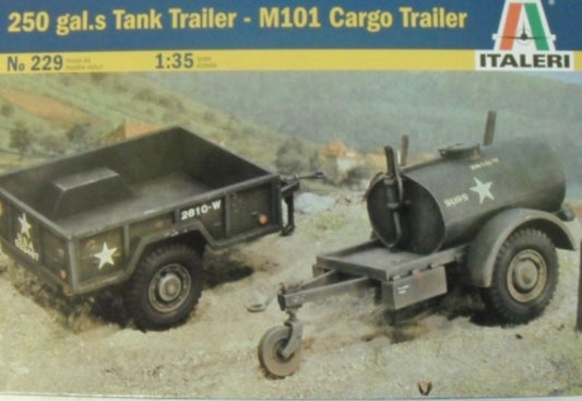 Italeri No.229 250gal Tank Trailer & M101 Cargo Trailer